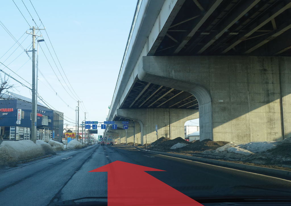 1.国道274号線を北広島、雁来方面へ