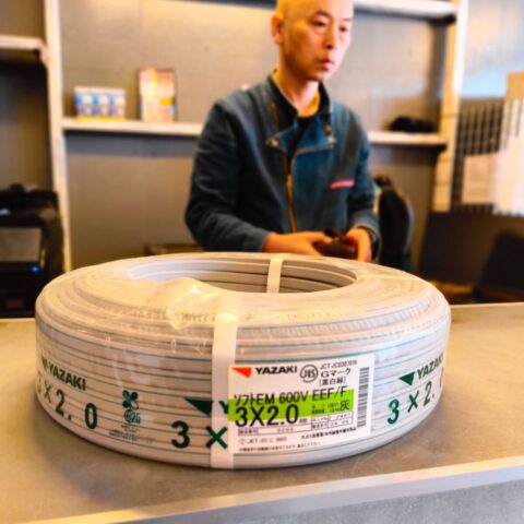 パワトレ東苗穂店から最新の買取情報<br>【矢崎 VVFケーブル ソフトEM 緑 3×2.0mm】